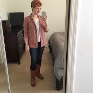 Blush boyfriend cut blazer