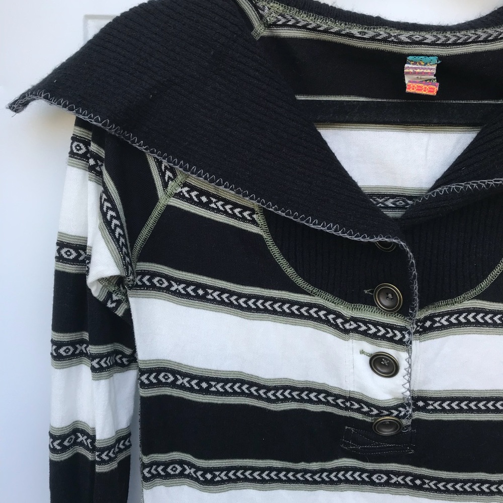 Free People Striped Sweatshirt