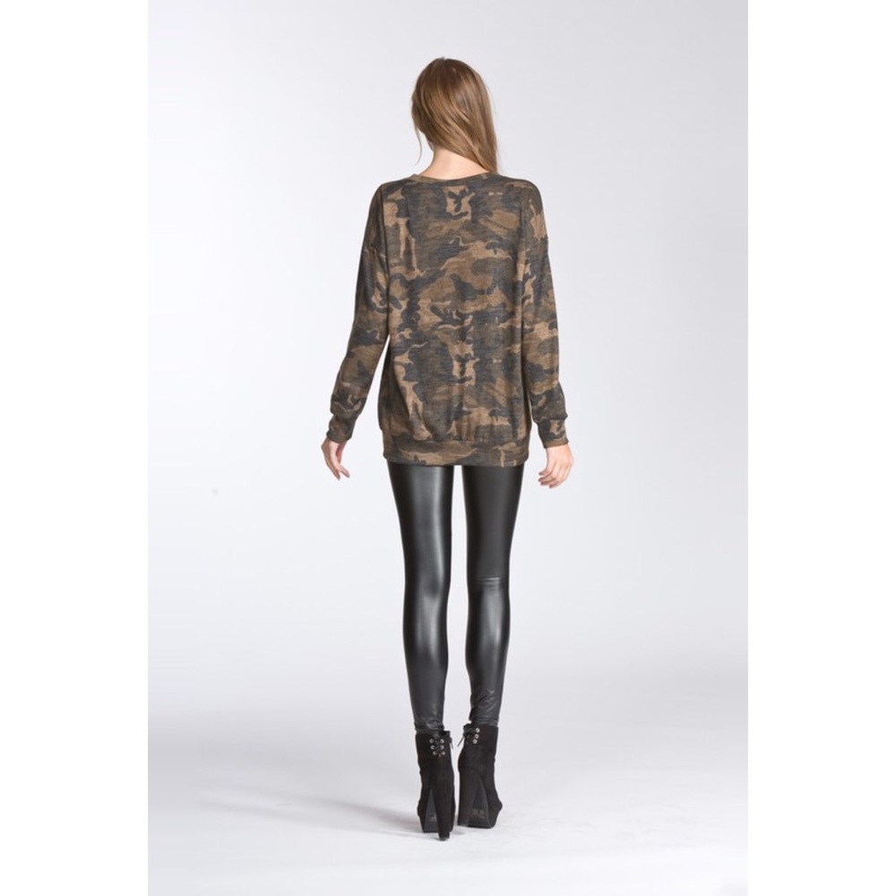 LAST ONE!! Camo Cross Front Top - Picture 3 of 5