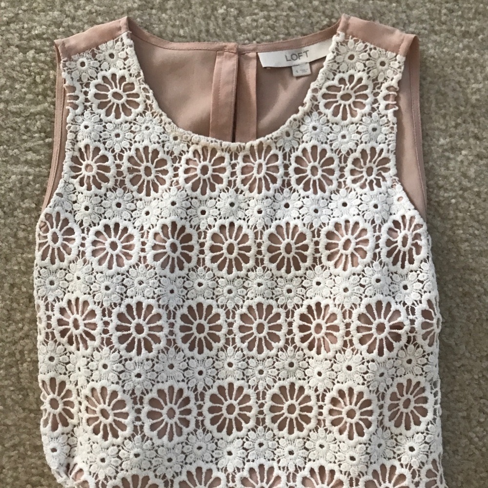 LOFT blush shell with cream overlay. SizeS,ECU