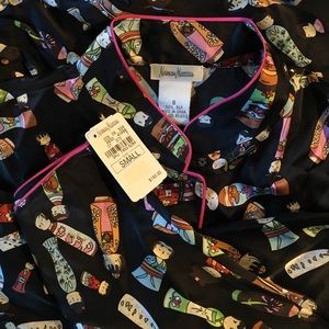 Neiman Marcus 100% silk oriental style pajamas.