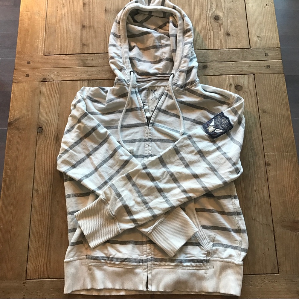 American Eagle Striped Hoodie