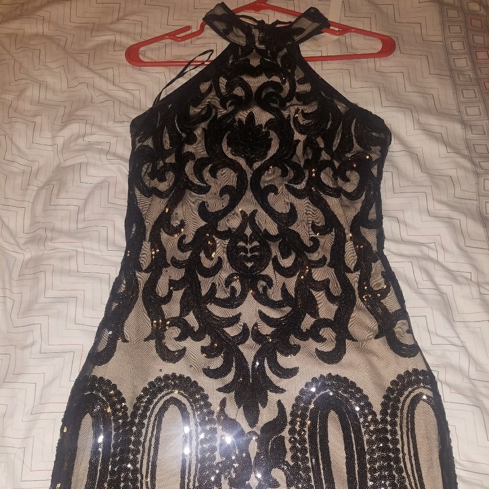 Black sequin dress