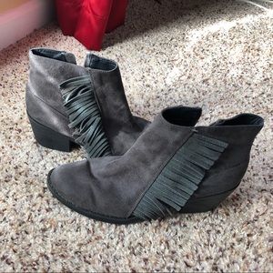 Gray Fringe Booties Gray Fringe Booties