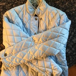 Coach quilted light blue jacket