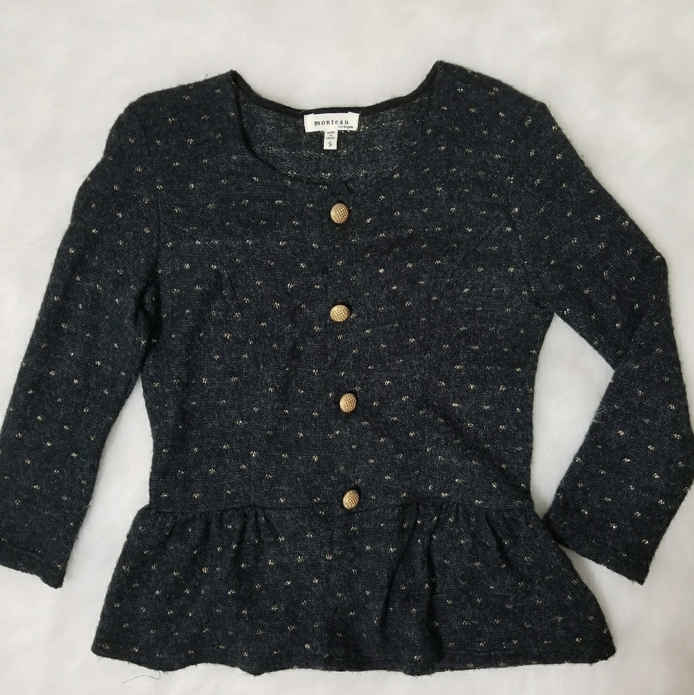 Dark gray and gold cardigan