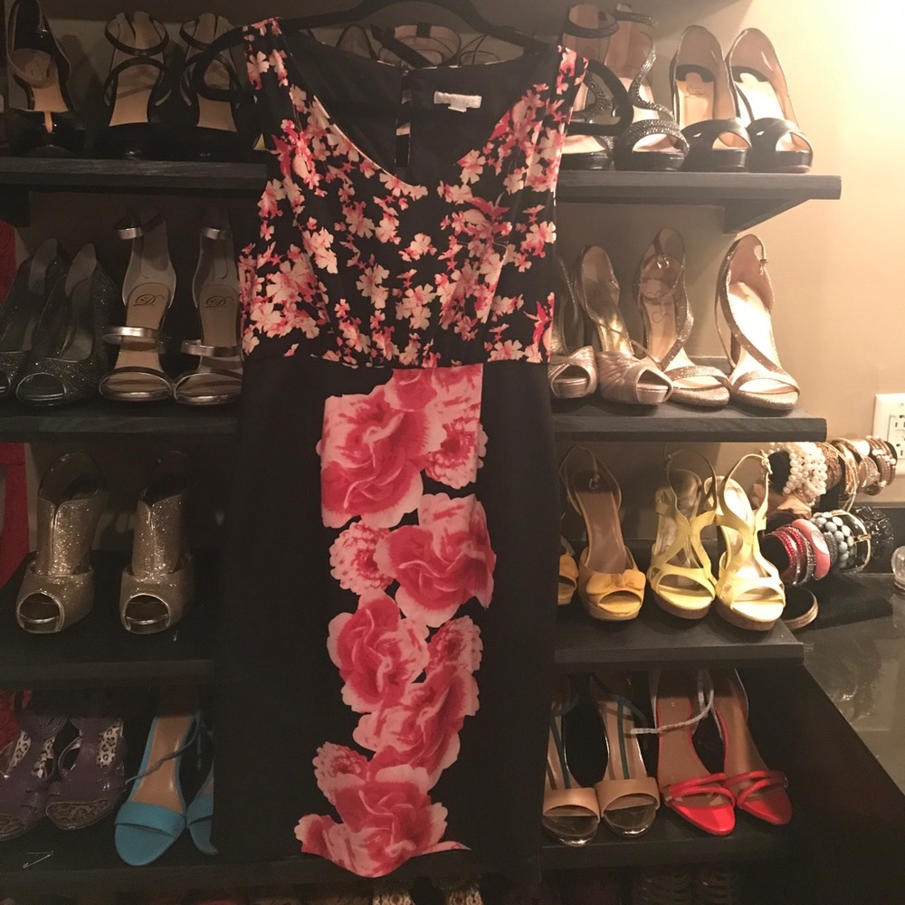 New York and Company Floral Stretch Dress Size XS