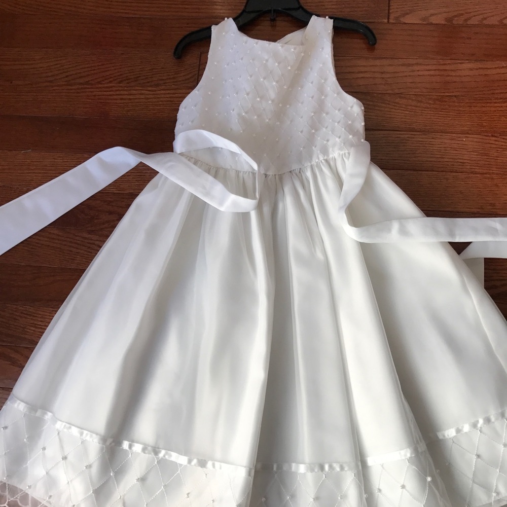 Beaded pearl white American Princess dress.