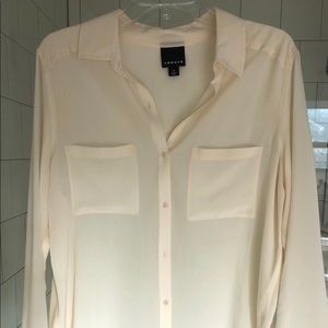100% silk Trouvé ivory button-down blouse