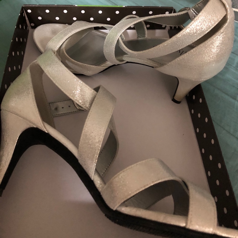 Silver sparkly dress shoes