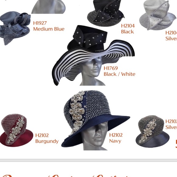 Gorgeous couture designer hats! All that bling