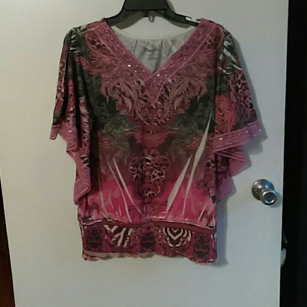 Wrangler Pink feather art shirt
