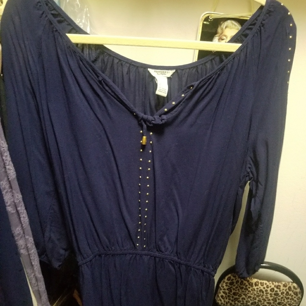 Navy blue tunic top