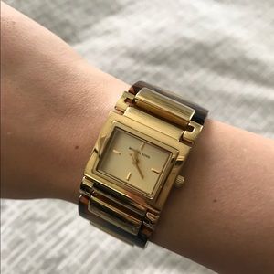 Michael Kors Tortoise and Gold Watch
