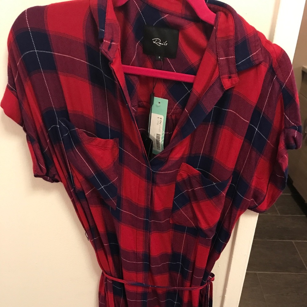 Rails Boutique Plaid Shirt Dress NWT