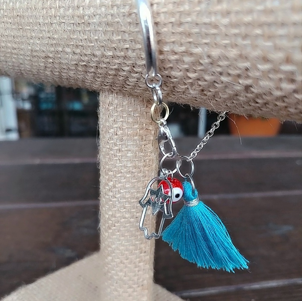 Dainty 18k white gold charm bracelet