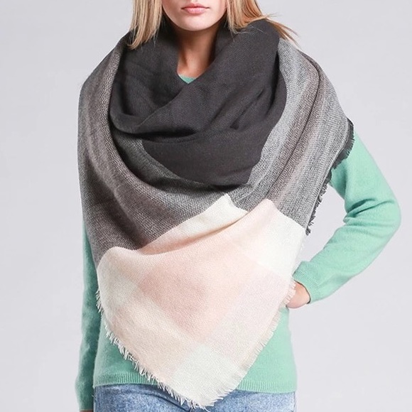 | BLUSH SOFT PLAID SCARF | - Picture 2 of 4