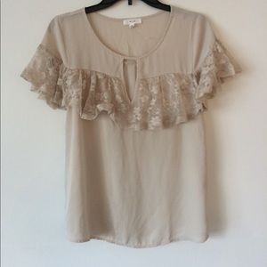 Tan colored gorgeous Lace Dressy blouse! Size M Tan colored gorgeous Lace Dressy blouse! Size M