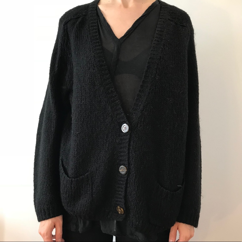 American Apparel black Mohair Cardigan S/M