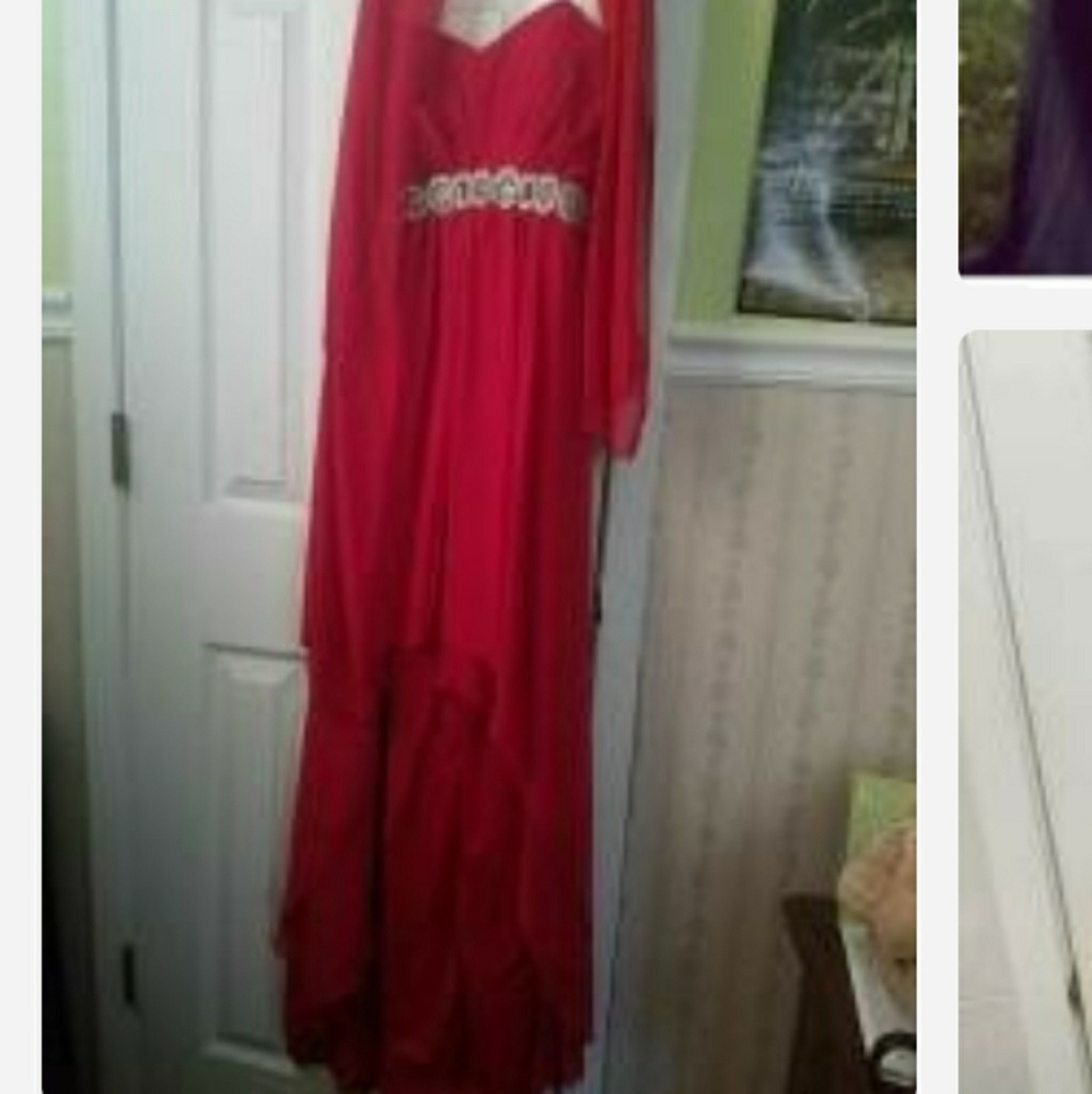 Red Hi-Low formal dress