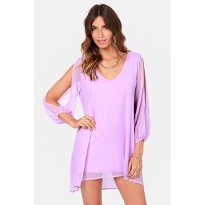 Lulu’s Lavendar Shifting Dears Dress Split Sleeve