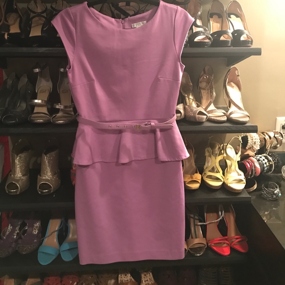 New York and Company Lavender Peplum Dress XS