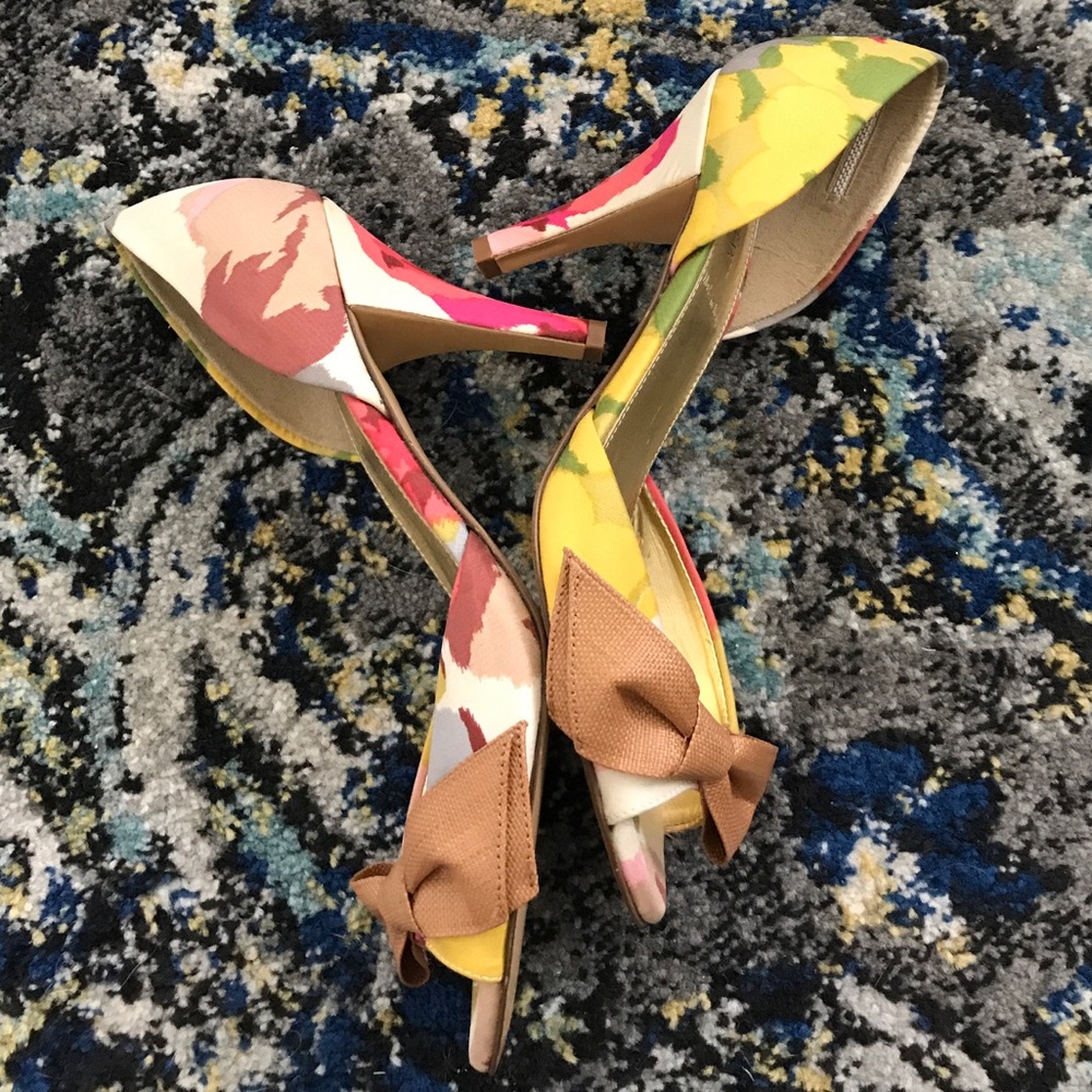 J. Crew Lyla Printed Peep Toe Heels