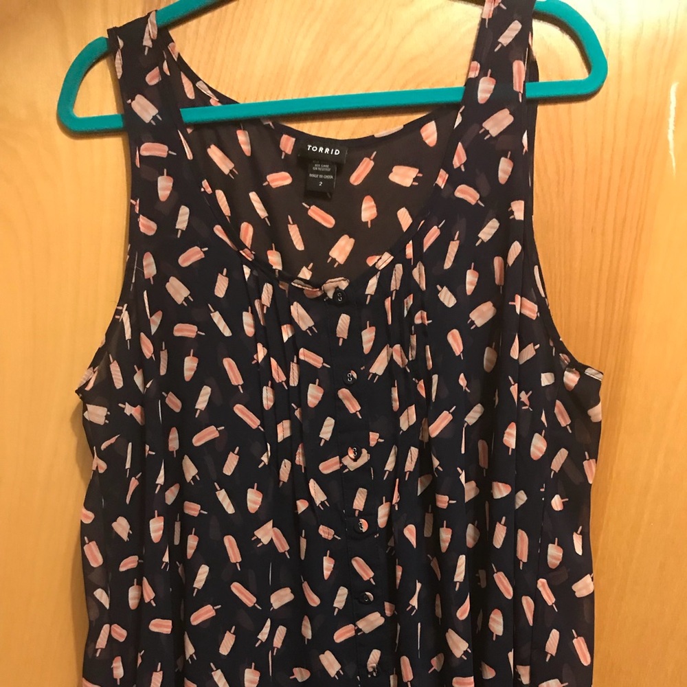 Open back popsicle tank SZ 2 Torrid