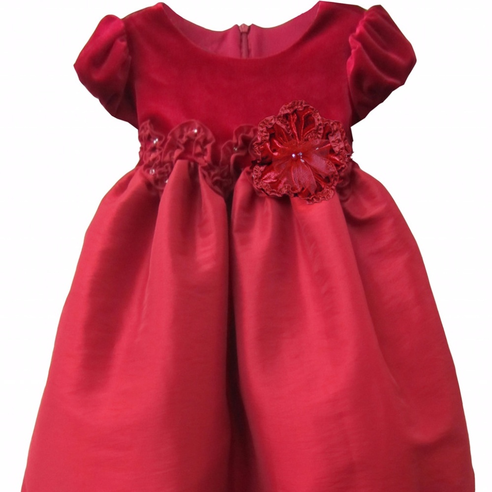 Isobella & Chloe Infant Red MONET Velvet Dress