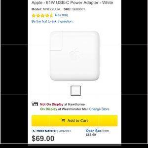 Apple 61W USB-C Power Adapter