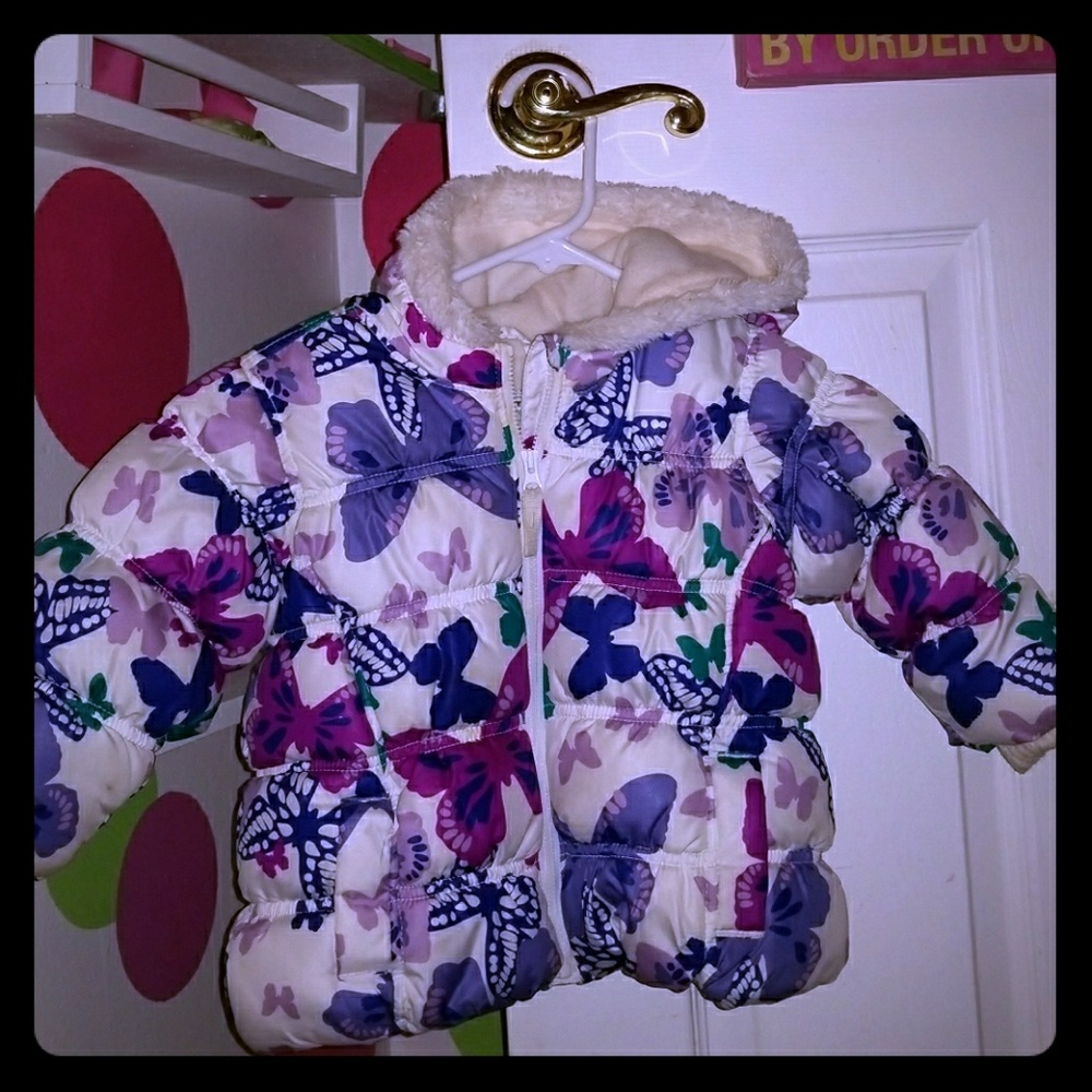 Old Navy butterfly puffer jacket