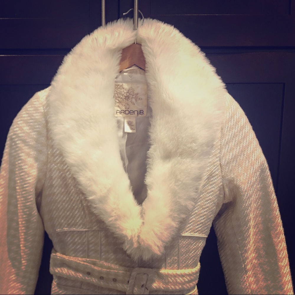 Arden B Long winter/fall tweed trench coat