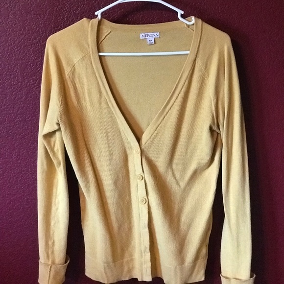 Merona mustard yellow cardigan - Picture 2 of 2