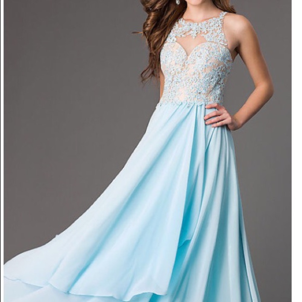 Floor Length Illusion Sweetheart Prom Dress