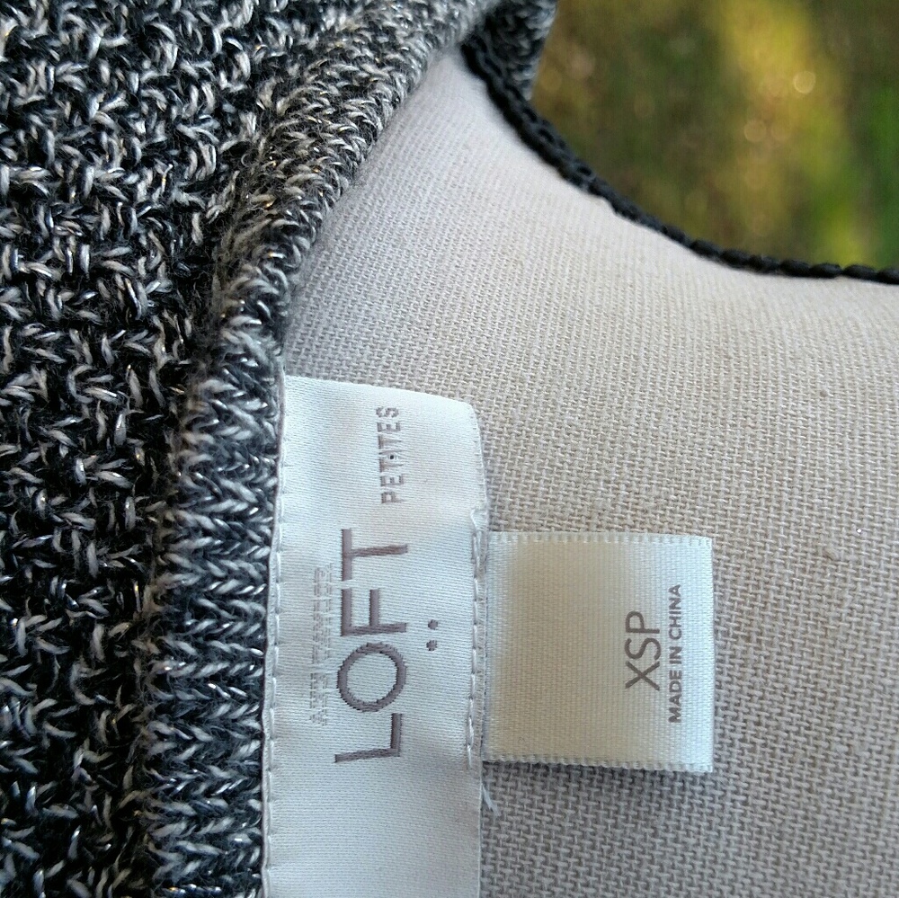 Ann Taylor Loft Gray/Black XSP Boatneck LS Sweater - Picture 5 of 7