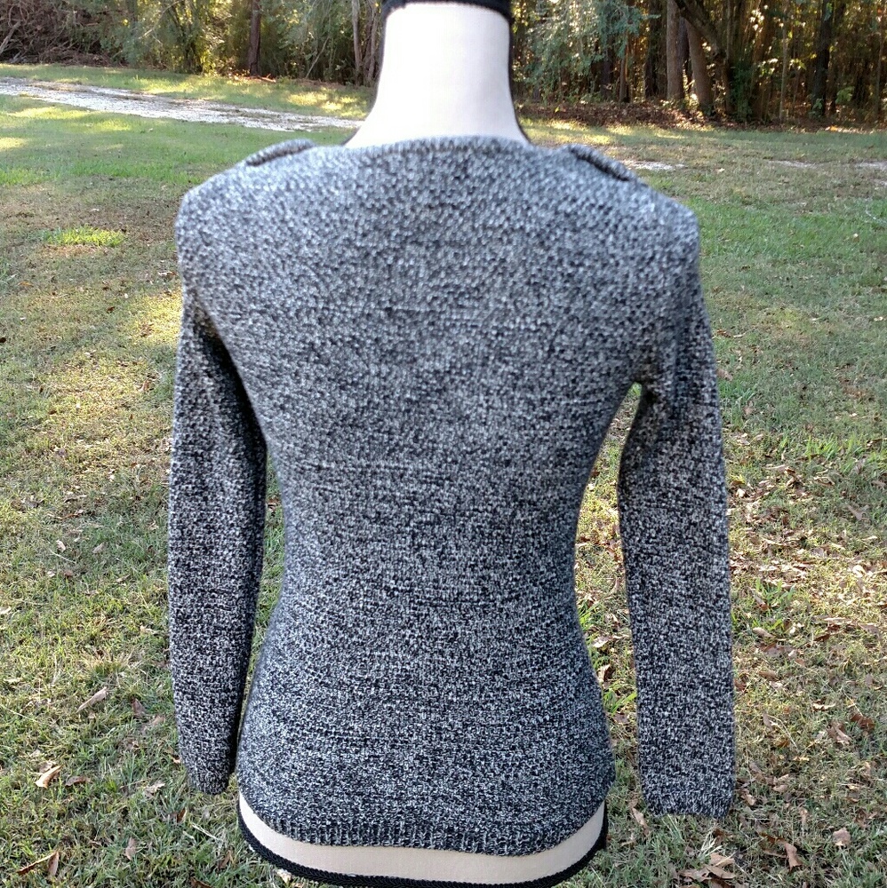 Ann Taylor Loft Gray/Black XSP Boatneck LS Sweater - Picture 7 of 7