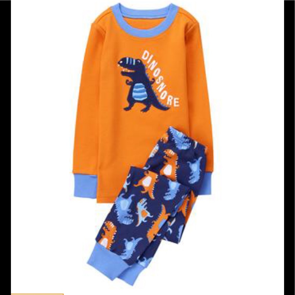 Boy's 2 pieces orange Dinosaur Pj set💕