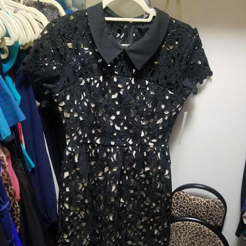 Aqua collared  dress