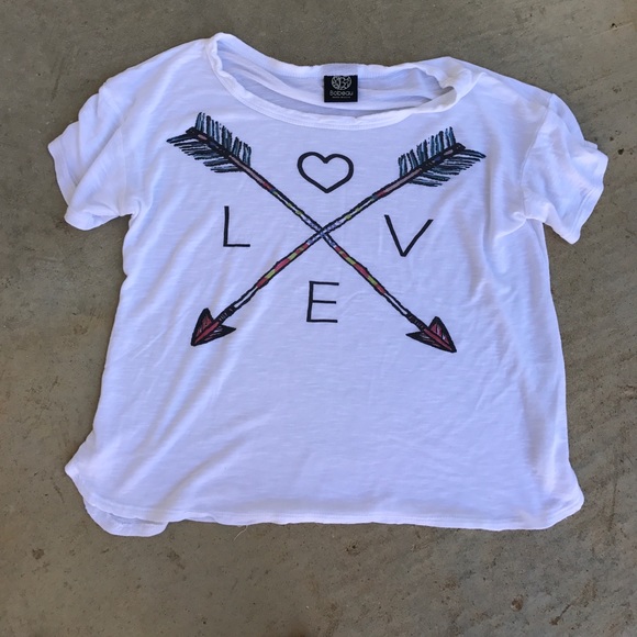 Bobeau Short Sleeve White Graphic Tee NWOT - Picture 2 of 3