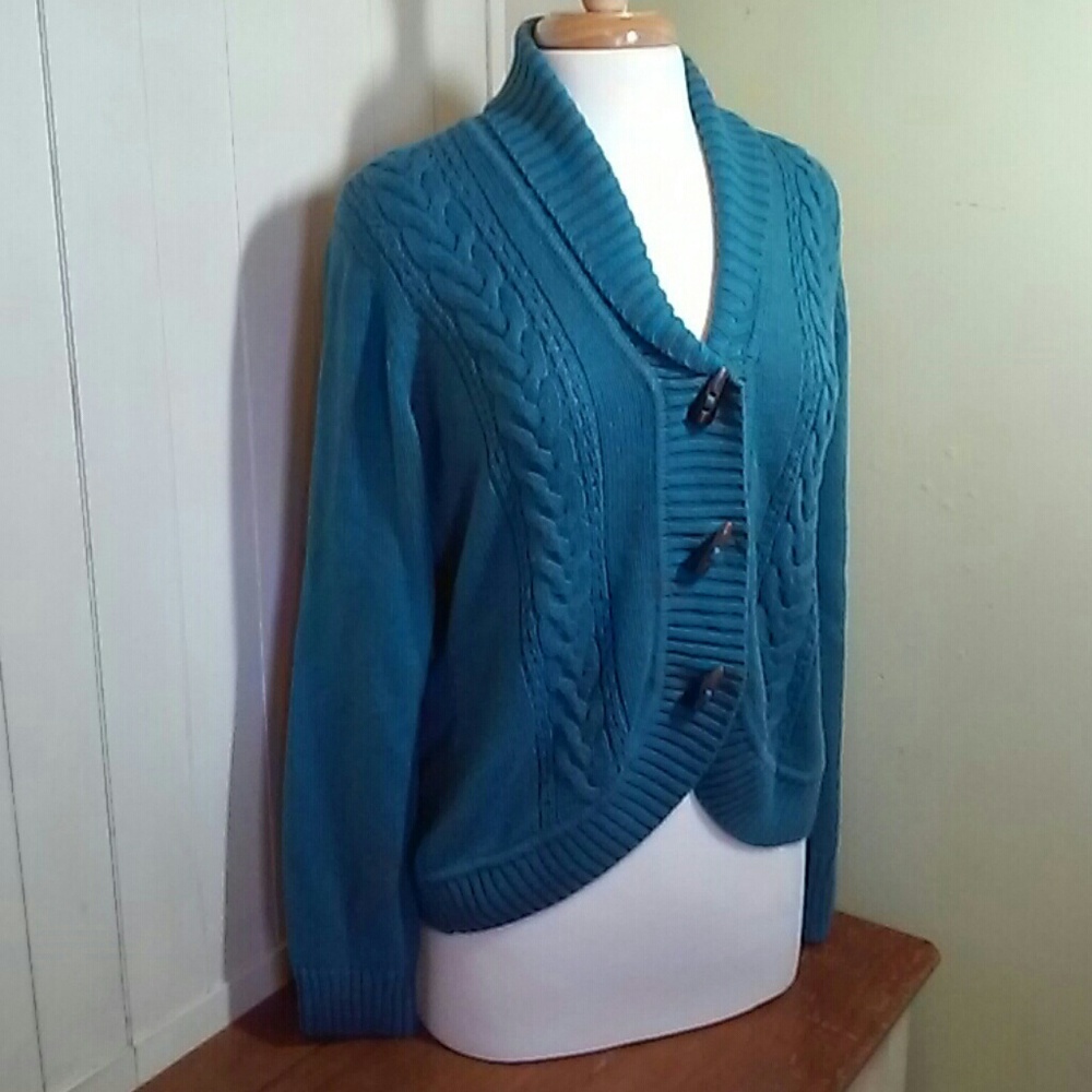 Cozy Vintage Cotton Knit Cardigan by Bass