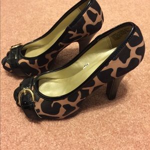 Animal print high heel shoes