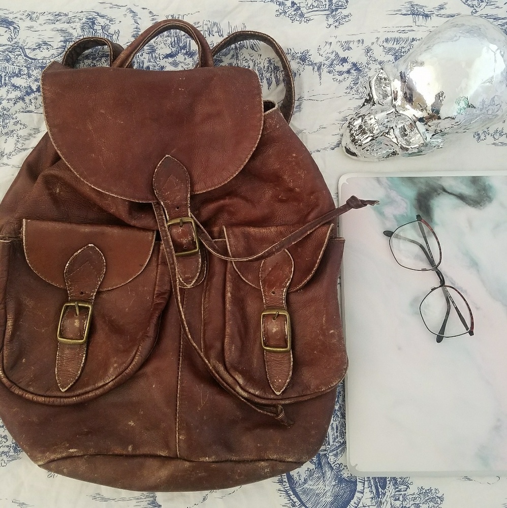 Vintage all leather backpack