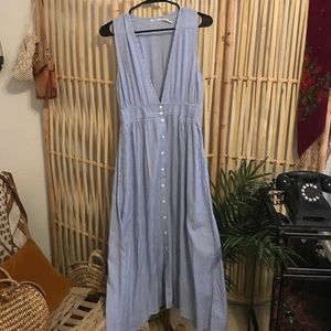 Urban Outfitters Stripe Apron Midi Dress