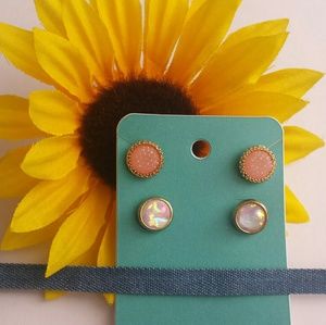 🌻 DENIM CHOKER AND EARRINGS SET