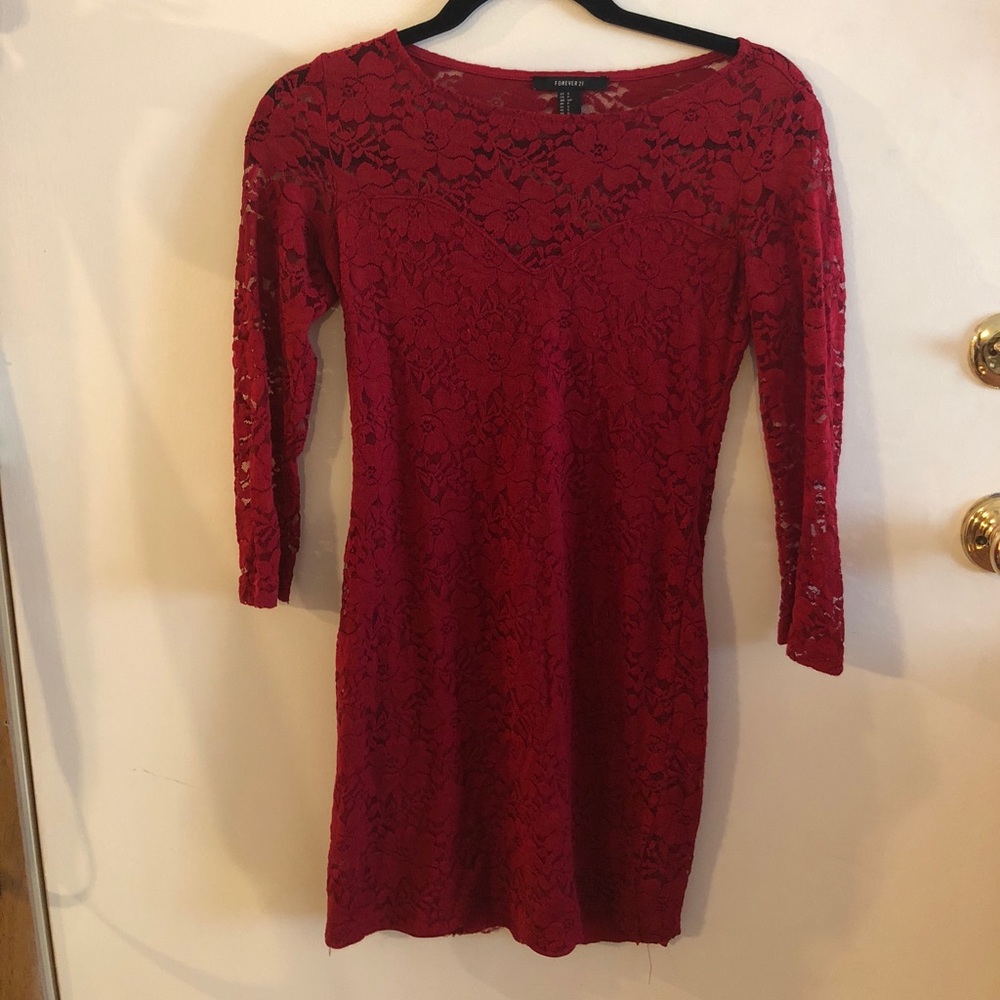 Red lace Forever 21 dress