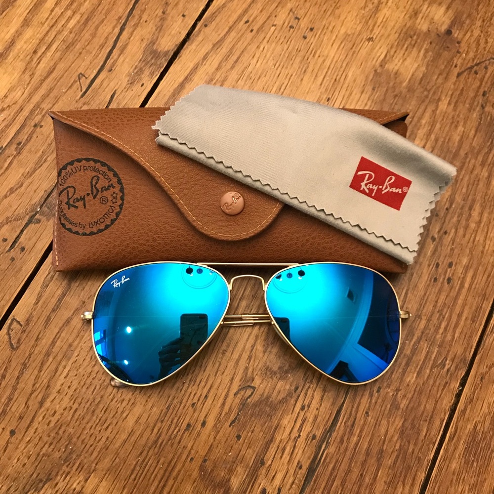 RayBan blue aviator sunglasses