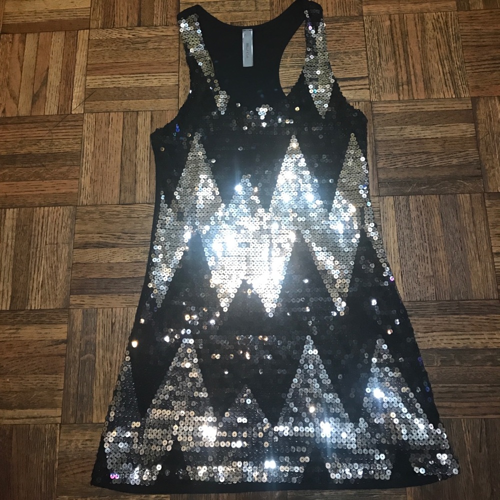 Mind Code Racerback Sequins Tank Tunic Size S