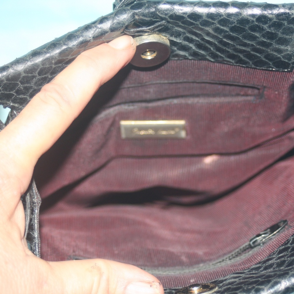 Judith Lieber Black Python Cross Body - image 7