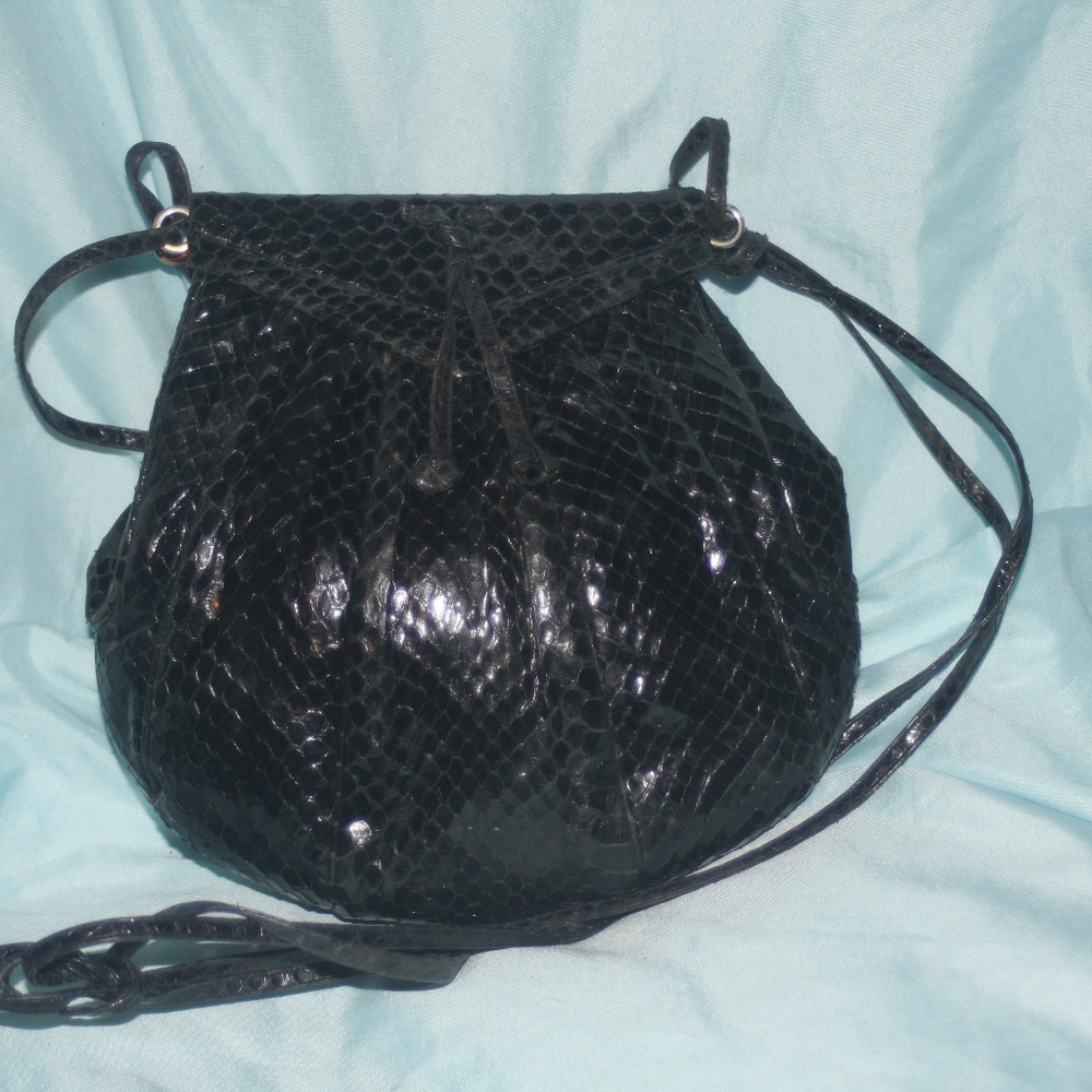 Judith Lieber Black Python Cross Body - image 3