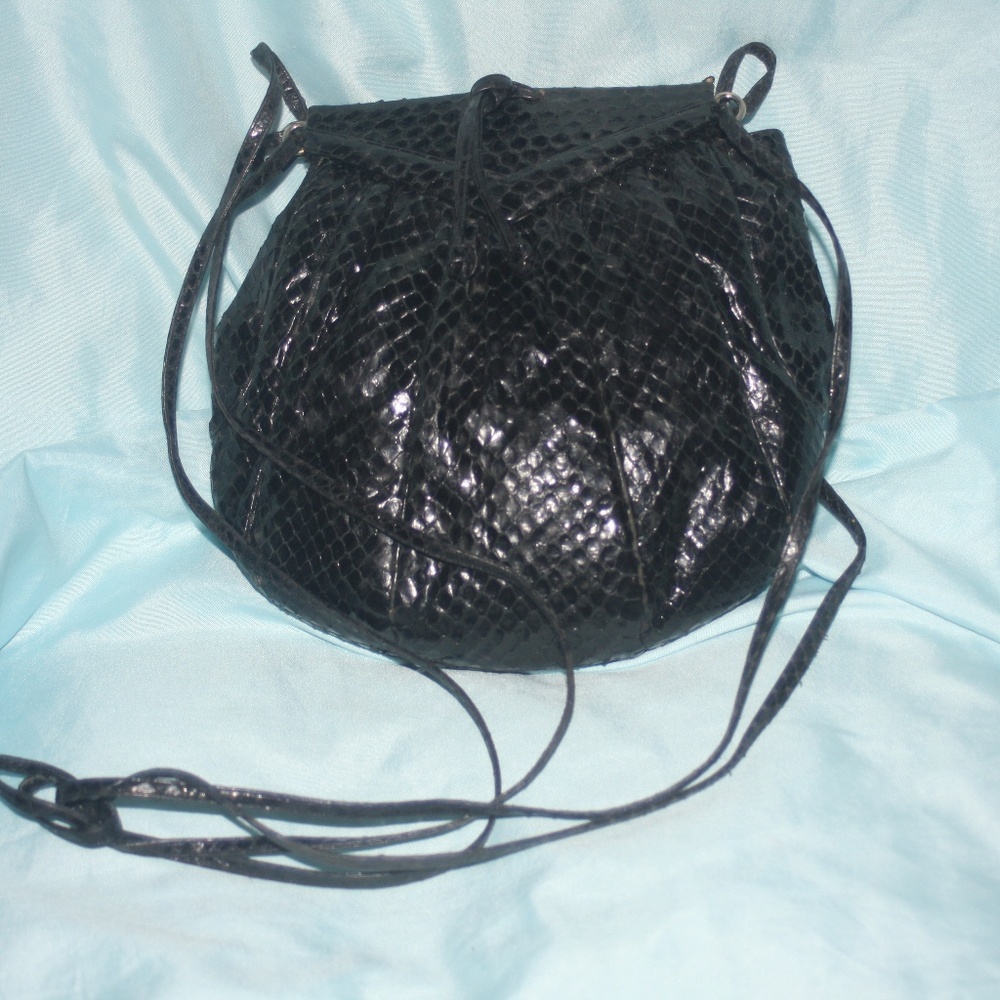 Judith Lieber Black Python Cross Body - image 1